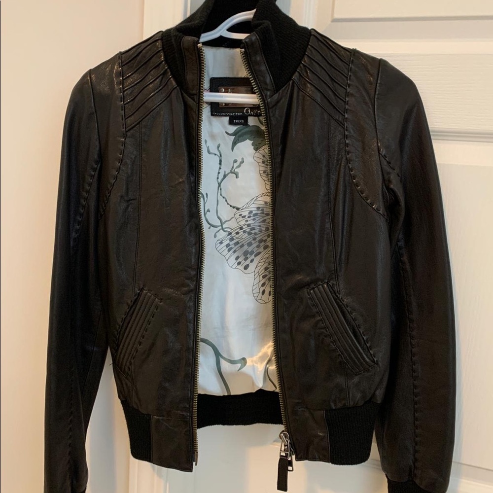 Aritzia Mackage Leather Jacket Bomber Black XS